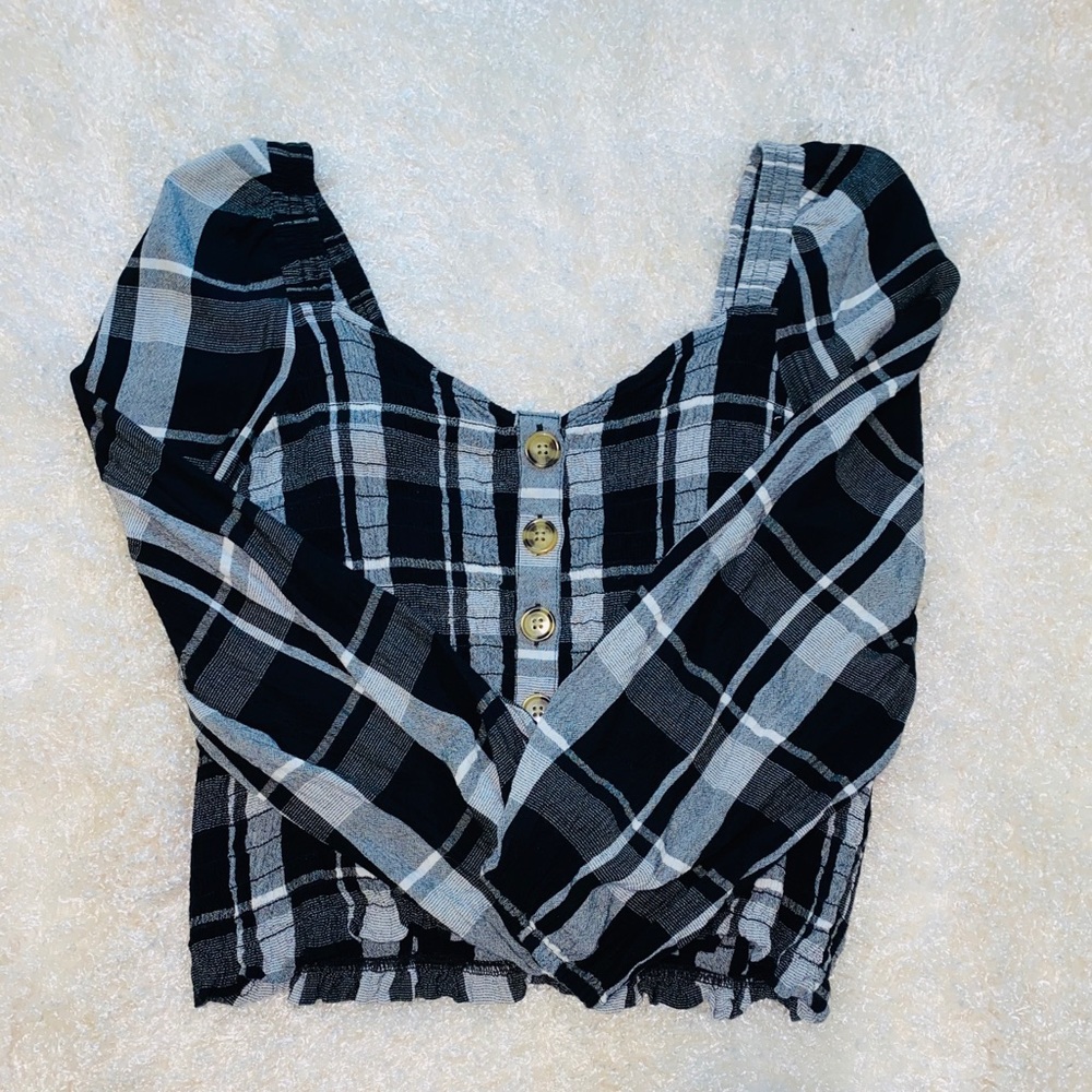 American Eagle Plaid Blouse